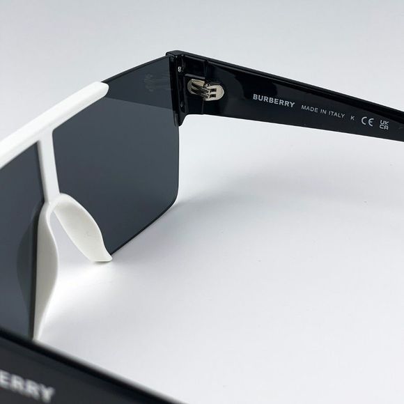 Burberry BE4291 40496G Sunglasses White Grey Mirror Black Shield Unisex - Picture 9 of 12